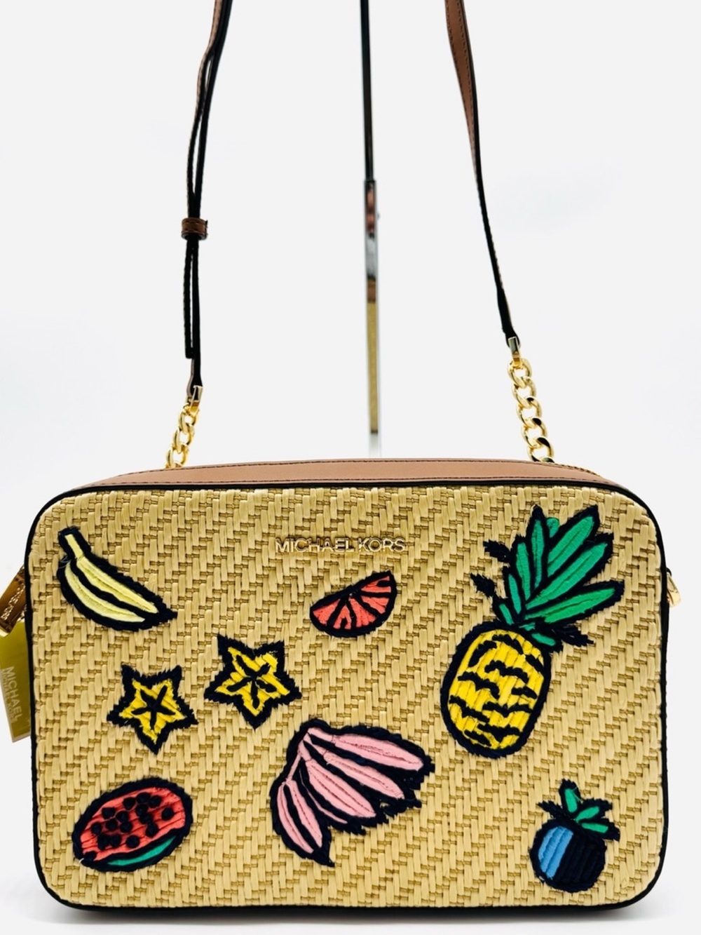 Michael Kors Island Escape Large Jet Set Item EW Xbody Bag Natural Multi